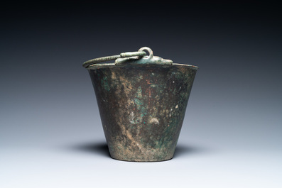 An Eastern Roman or Byzantine bronze 'situla' bucket, 9/10th C.