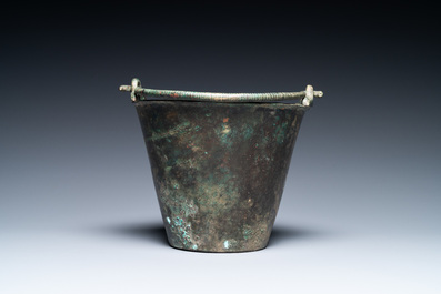 An Eastern Roman or Byzantine bronze 'situla' bucket, 9/10th C.