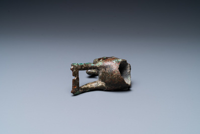 A Luristan bronze fragment of a ram, Iran, 1st millenium BC