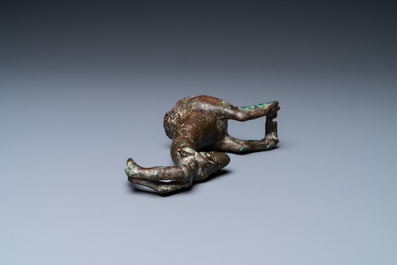 A Luristan bronze fragment of a ram, Iran, 1st millenium BC