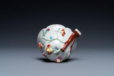 A Chinese famille rose relief-decorated libation cup, Yongzheng