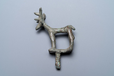 A Luristan bronze deer pin, Iran, 1st millenium BC