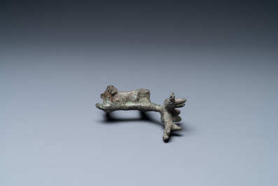 A Luristan bronze deer pin, Iran, 1st millenium BC