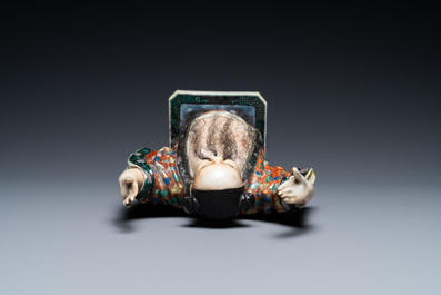 Une figure de Zhongli Quan en porcelaine de Chine famille verte, 19/20&egrave;me