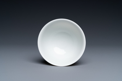 A fine Chinese monochrome white-glazed bowl, Yongzheng mark and of the period