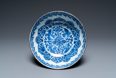 A Chinese blue, white and iron-red bowl, Kangxi mark and of the period