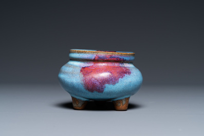 A Chinese tripod junyao censer, probably Song