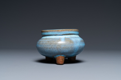 A Chinese tripod junyao censer, probably Song