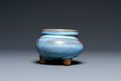 A Chinese tripod junyao censer, probably Song