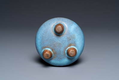 A Chinese tripod junyao censer, probably Song