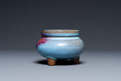 A Chinese tripod junyao censer, probably Song