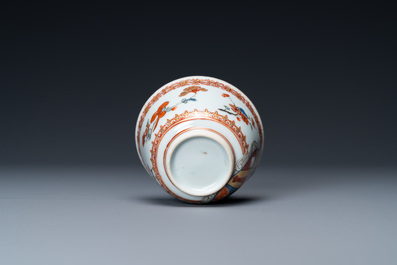 A Chinese verte-Imari cup and saucer for the Dutch market, Kangxi