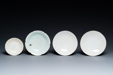 Four Chinese qingbai and dingyao plates, Song or later