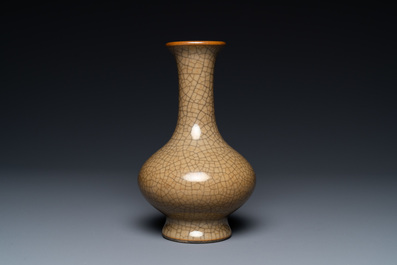 A Chinese crackle-glazed 'sanping' vase, Yongzheng/Qianlong