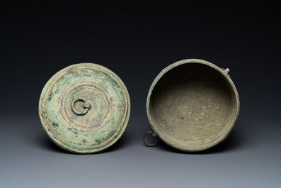 A Vietnamese bronze wine warming bowl and cover, Han-Viet, 1st C. BC/3rd C.