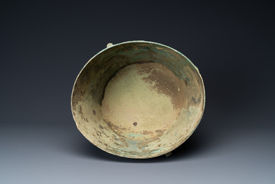 A Vietnamese bronze ritual bucket with geometrical design, Dong Son, ca. 3rd/1st C. BC