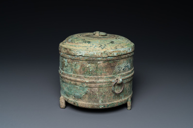 A Vietnamese bronze wine warming bowl and cover, Han-Viet, 1st C. BC/3rd C.