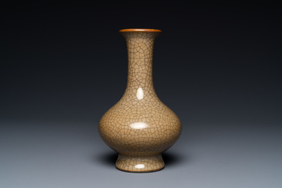 A Chinese crackle-glazed 'sanping' vase, Yongzheng/Qianlong