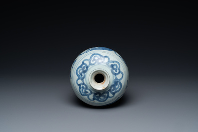 A Chinese blue and white 'Buddhist lions' 'meiping' vase, Ming