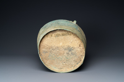 A Vietnamese bronze ritual bucket with geometrical design, Dong Son, ca. 3rd/1st C. BC