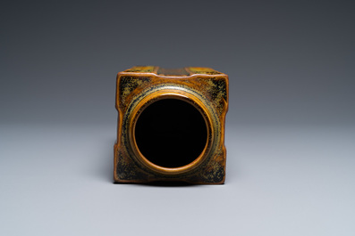 A Chinese imitation bronze-glazed 'cong' vase, Yongzheng/Qianlong