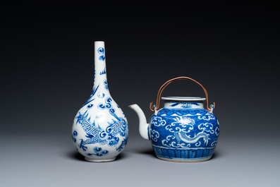 Three Chinese 'Bleu de Hue' porcelain wares for the Vietnamese market, 19th C.