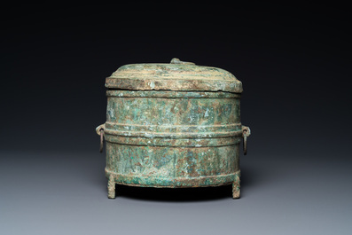 A Vietnamese bronze wine warming bowl and cover, Han-Viet, 1st C. BC/3rd C.