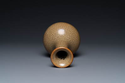 A Chinese crackle-glazed 'sanping' vase, Yongzheng/Qianlong