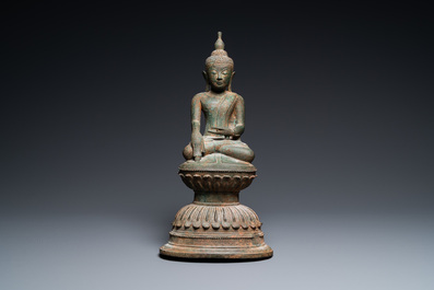 A Burmese bronze Shan-style figure of Buddha, Myanmar, 16th C.