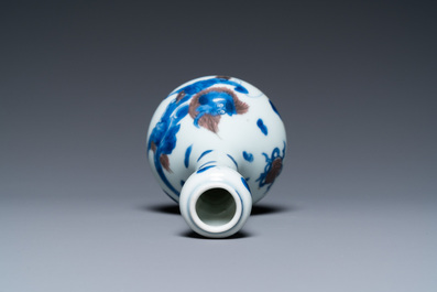 A Chinese blue, white and copper-red 'dragon' vase, Kangxi