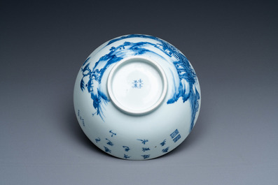 Een Chinese 'Bleu de Hue' kom voor de Vietnamese markt, gedateerd 1828
