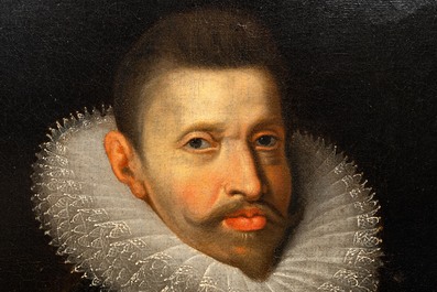 Justus Sustermans (1597-1681), toegeschr. aan: Een paar portretten van Albrecht &amp; Isabella, olie op doek, 1e helft 17e eeuw