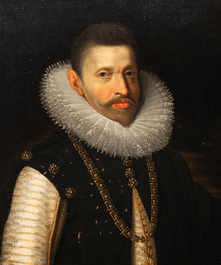 Justus Sustermans (1597-1681), toegeschr. aan: Een paar portretten van Albrecht &amp; Isabella, olie op doek, 1e helft 17e eeuw