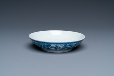 A Chinese 'Bleu de Hue' plate for the Vietnamese market, Nhat mark for the Minh Mang emperor, 1820-1839