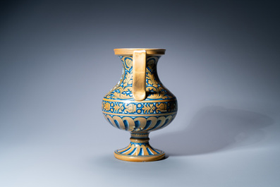 A two-handled gold-luster baluster vase after a Deruta example, Cantagalli, Italy, 19th C.