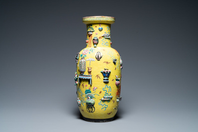 Porcelain Rouleau Vase - Famille Rose Design