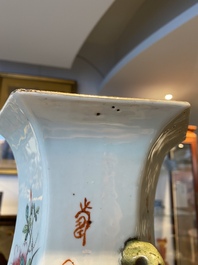 A Chinese hexagonal qianjiang cai vase signed Cai Yun Xuan and dated December 1916