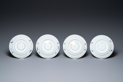 Thirteen Chinese blue and white plates, Kangxi