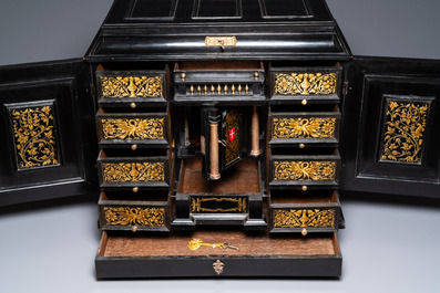 An ebony, ebonised and painted cabinet, Antwerp, 17th C.