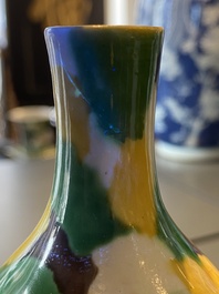 A Chinese sancai-glazed double gourd vase, Kangxi