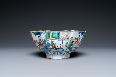 A Chinese famille verte bowl, Chenghua mark, Kangxi