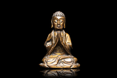 Une figure de Bouddha en bronze dor&eacute;, Cor&eacute;e, Goryeo, 12/13&egrave;me