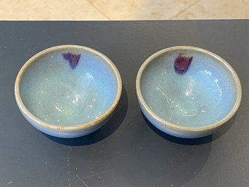 Two Chinese junyao Song-style bowls, probably Qing