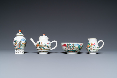 A rare Chinese famille rose 17-piece miniature tea service, Qianlong