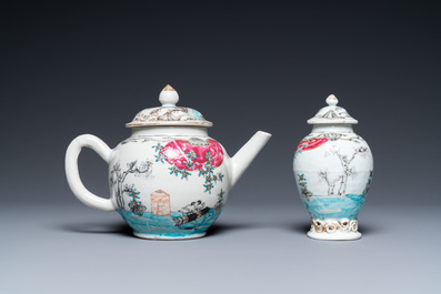 Un service &agrave; th&eacute; partiel en porcelaine de Chine famille rose, Qianlong