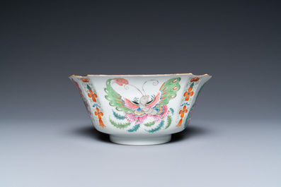 A Chinese famille rose 'butterfly' bowl, Chenghua mark, 19/20th C.