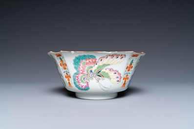 A Chinese famille rose 'butterfly' bowl, Chenghua mark, 19/20th C.
