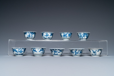 Tien Chinese blauw-witte schotels en negen koppen, Kangxi
