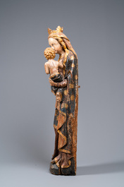 A large polychromed wooden Madonna and Child, Germany, 16th C.