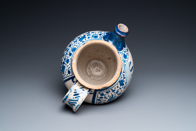 An Antwerp maiolica blue, white and yellow wet drug jar inscribed S DE ABSINTHIC, 3rd quarter 16th C.